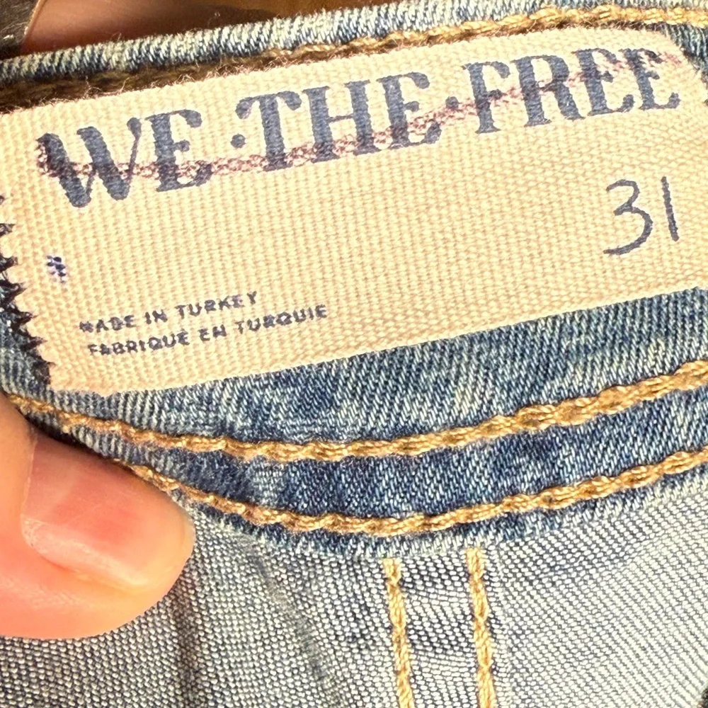 We The Free Free People mermaid Flare Jeans Vintage Blue 31 paisley - Picture 6 of 9